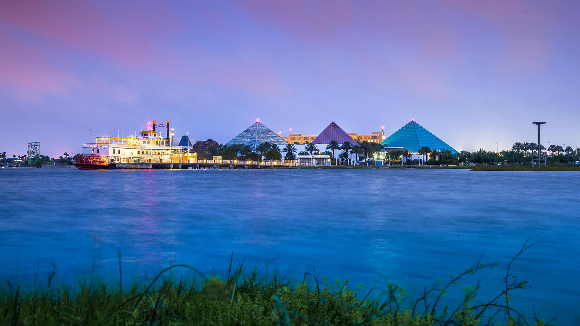 View of Pyramids From Across the Water